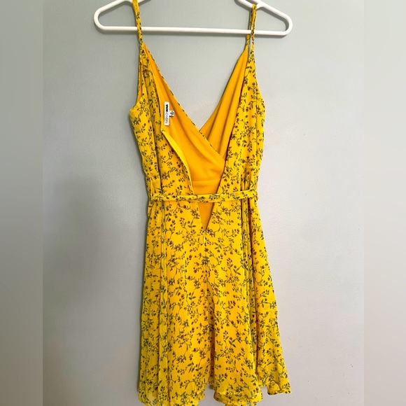 Fashion Nova Yellow Wrap Dress - Picture 3 of 7